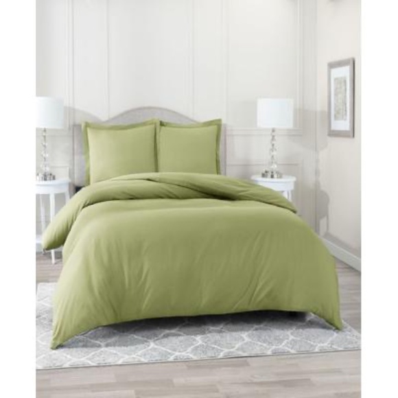 Neslt Super Soft Double Brushed Microfiber 3 Pc. Duvet Cover Set, Queen - Sage - Picture 1 of 1